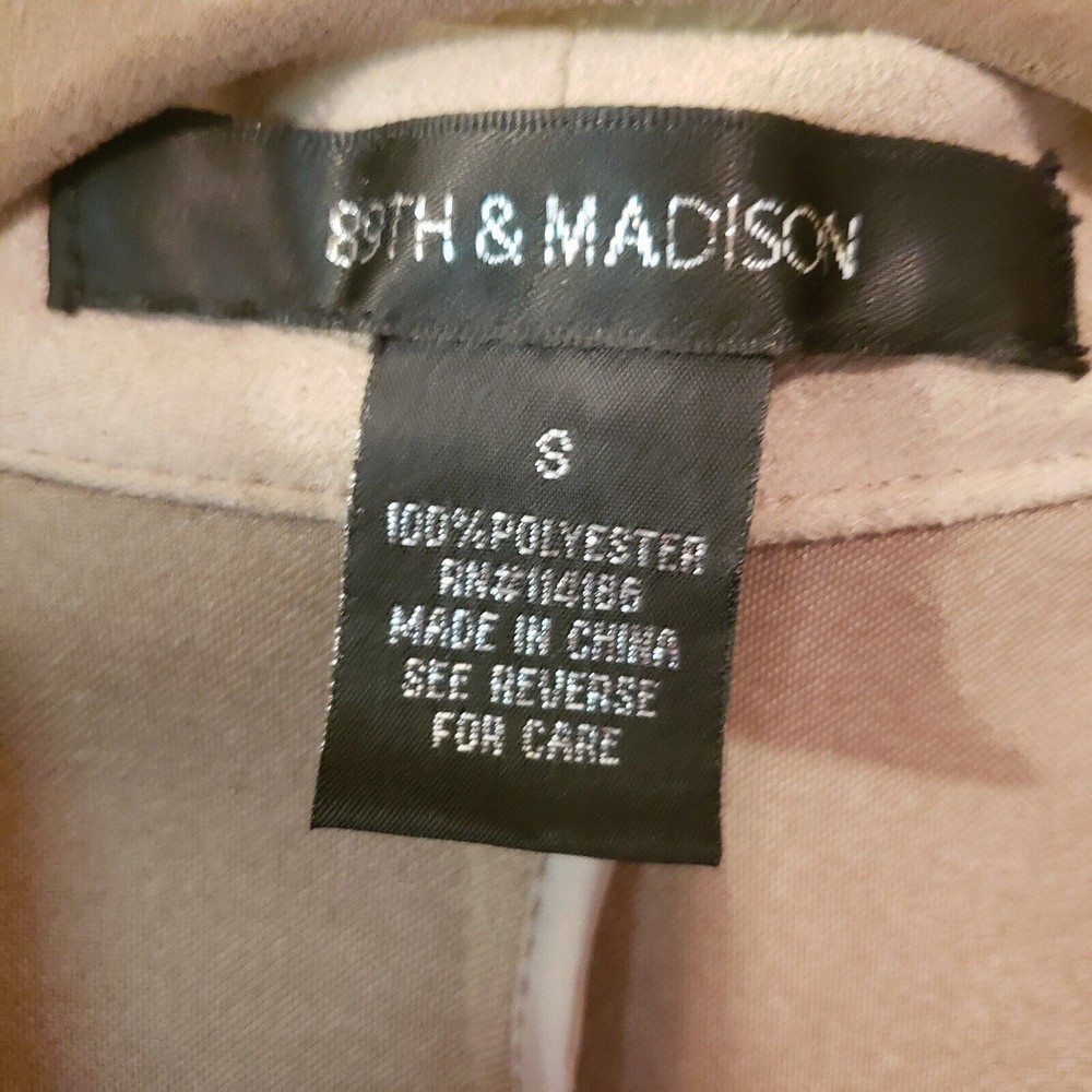 Women's Faux Suede Tan Jacket Sz Small By 89th & Madison - Picture 3 of 7